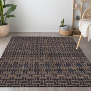 Piper Looms Chantille Squares ACN925 Chocolate Machine Washable Area Rug Lifestyle Image Feature