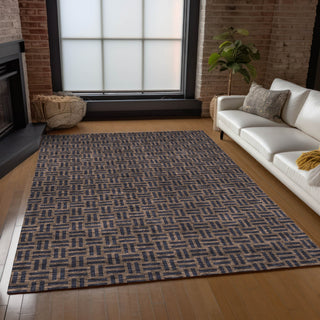 Piper Looms Chantille Squares ACN925 Chocolate Machine Washable Area Rug Lifestyle Image Feature