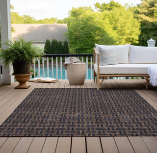 Piper Looms Chantille Squares ACN925 Chocolate Machine Washable Area Rug Outdoor Lifestyle Image Feature