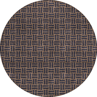 Piper Looms Chantille Squares ACN925 Chocolate Machine Washable Area Rug Round Main Image