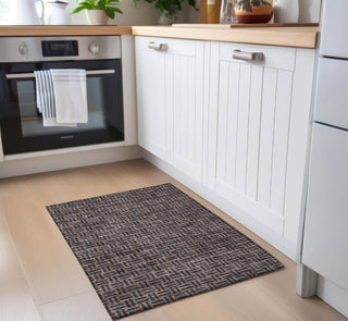 Piper Looms Chantille Squares ACN925 Chocolate Machine Washable Area Rug Scatter Lifestyle Image Feature