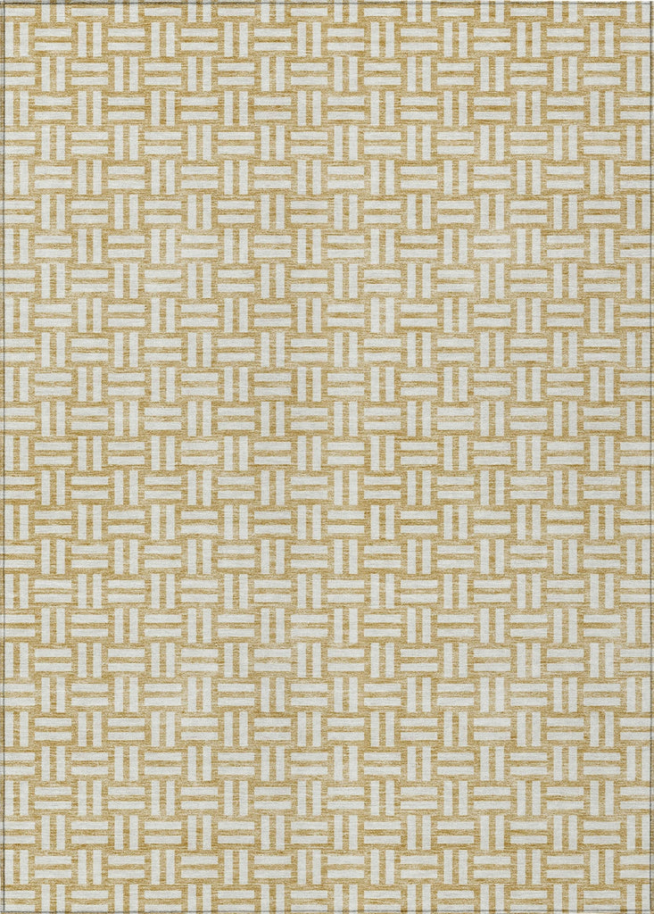 Piper Looms Chantille Squares ACN925 Gold Machine Washable Area Rug main image