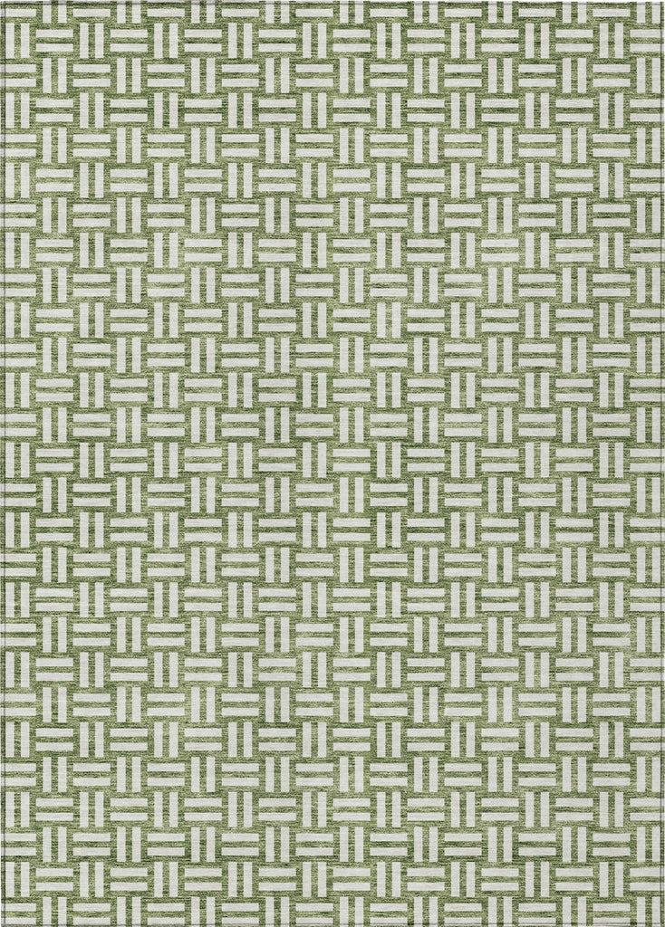 Piper Looms Chantille Squares ACN925 Green Machine Washable Area Rug main image