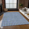Piper Looms Chantille Squares ACN925 Navy Machine Washable Area Rug Lifestyle Image Feature