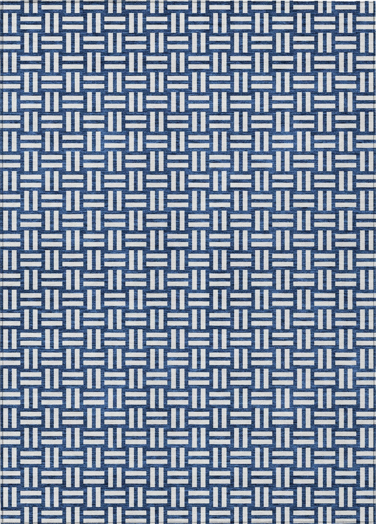 Piper Looms Chantille Squares ACN925 Navy Machine Washable Area Rug main image