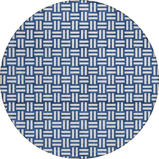 Piper Looms Chantille Squares ACN925 Navy Machine Washable Area Rug Round Main Image