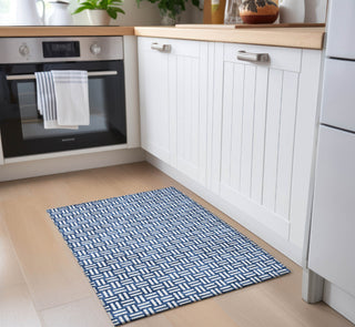 Piper Looms Chantille Squares ACN925 Navy Machine Washable Area Rug Scatter Lifestyle Image Feature