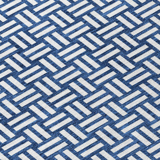 Piper Looms Chantille Squares ACN925 Navy Machine Washable Area Rug Swatch Image