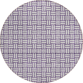 Piper Looms Chantille Squares ACN925 Purple Machine Washable Area Rug Round Main Image