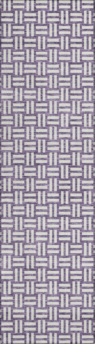 Piper Looms Chantille Squares ACN925 Purple Machine Washable Area Rug Runner Main Image