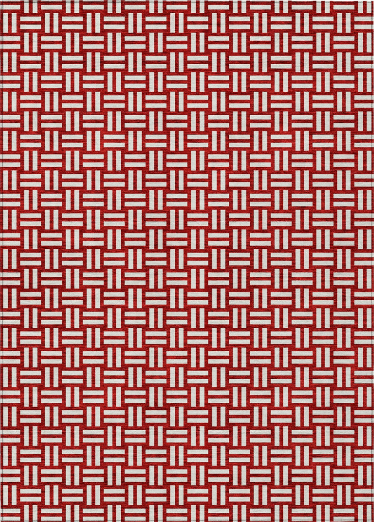 Piper Looms Chantille Squares ACN925 Red Machine Washable Area Rug main image