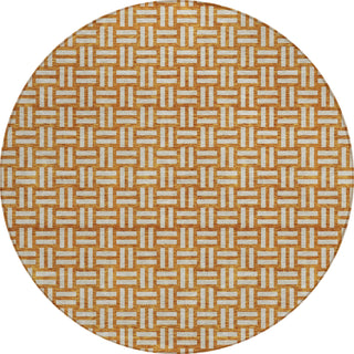 Piper Looms Chantille Squares ACN925 Terracotta Machine Washable Area Rug Round Main Image