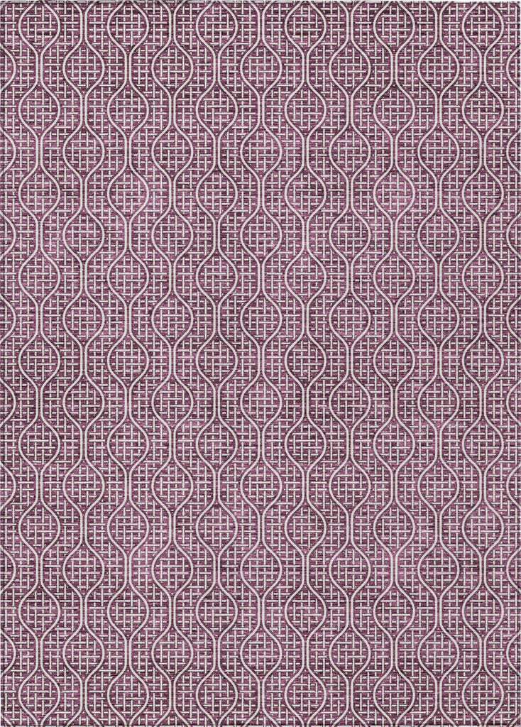 Piper Looms Chantille Geometric ACN926 Eggplant Machine Washable Area Rug main image