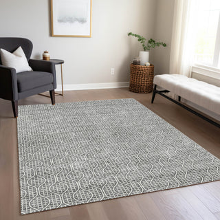 Piper Looms Chantille Geometric ACN926 Gray Machine Washable Area Rug Lifestyle Image Feature