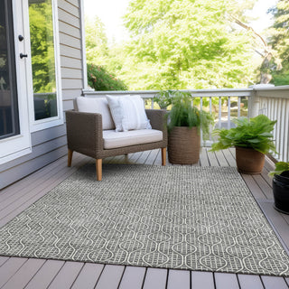Piper Looms Chantille Geometric ACN926 Gray Machine Washable Area Rug Outdoor Lifestyle Image Feature