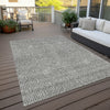 Piper Looms Chantille Geometric ACN926 Gray Machine Washable Area Rug Outdoor Lifestyle Image Feature