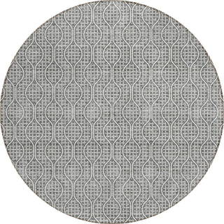 Piper Looms Chantille Geometric ACN926 Gray Machine Washable Area Rug Round Main Image