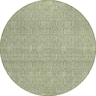 Piper Looms Chantille Geometric ACN926 Green Machine Washable Area Rug Round Main Image