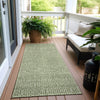 Piper Looms Chantille Geometric ACN926 Green Machine Washable Area Rug Runner Outdoor Lifestyle Image Feature