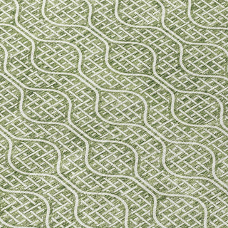 Piper Looms Chantille Geometric ACN926 Green Machine Washable Area Rug Swatch Image