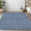 Piper Looms Chantille Geometric ACN926 Navy Machine Washable Area Rug Lifestyle Image Feature