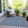 Piper Looms Chantille Geometric ACN926 Navy Machine Washable Area Rug Outdoor Lifestyle Image Feature