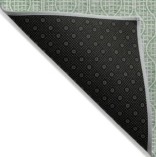 Piper Looms Chantille Geometric ACN926 Sage Machine Washable Area Rug Backing Image