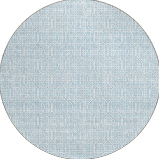 Piper Looms Chantille Geometric ACN926 Sky Machine Washable Area Rug Round Main Image