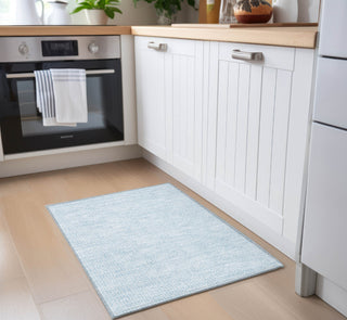 Piper Looms Chantille Geometric ACN926 Sky Machine Washable Area Rug Scatter Lifestyle Image Feature