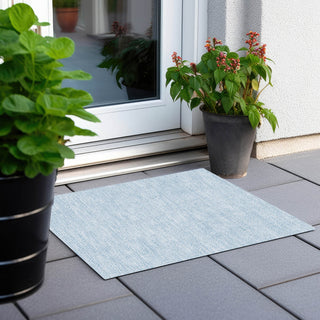 Piper Looms Chantille Geometric ACN926 Sky Machine Washable Area Rug Scatter Outdoor Lifestyle Image Feature