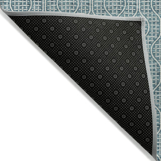 Piper Looms Chantille Geometric ACN926 Teal Machine Washable Area Rug Backing Image