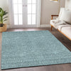 Piper Looms Chantille Geometric ACN926 Teal Machine Washable Area Rug Lifestyle Image Feature