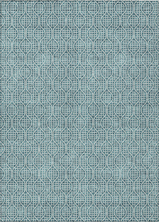 Piper Looms Chantille Geometric ACN926 Teal Machine Washable Area Rug main image