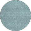 Piper Looms Chantille Geometric ACN926 Teal Machine Washable Area Rug Round Main Image