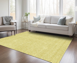 Piper Looms Chantille Geometric ACN926 Yellow Machine Washable Area Rug Lifestyle Image Feature