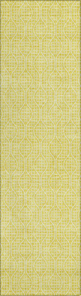 Piper Looms Chantille Geometric ACN926 Yellow Machine Washable Area Rug Runner Main Image