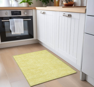 Piper Looms Chantille Geometric ACN926 Yellow Machine Washable Area Rug Scatter Lifestyle Image Feature