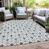 Piper Looms Chantille Geometric ACN927 Blue Machine Washable Area Rug Outdoor Lifestyle Image Feature