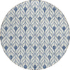 Piper Looms Chantille Geometric ACN927 Blue Machine Washable Area Rug Round Main Image