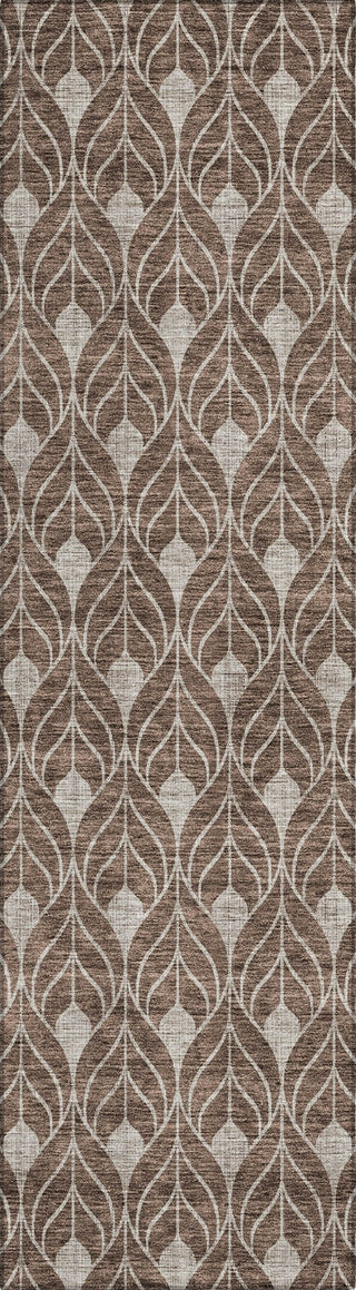 Piper Looms Chantille Geometric ACN927 Chocolate Machine Washable Area Rug Runner Main Image