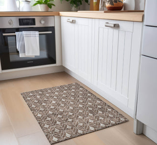 Piper Looms Chantille Geometric ACN927 Chocolate Machine Washable Area Rug Scatter Lifestyle Image Feature