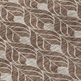 Piper Looms Chantille Geometric ACN927 Chocolate Machine Washable Area Rug Swatch Image