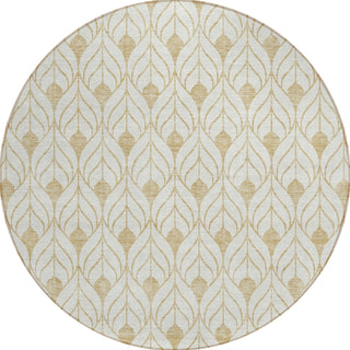 Piper Looms Chantille Geometric ACN927 Gold Machine Washable Area Rug Round Main Image
