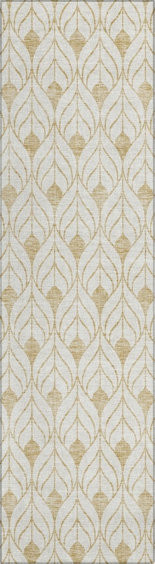 Piper Looms Chantille Geometric ACN927 Gold Machine Washable Area Rug Runner Main Image