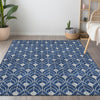 Piper Looms Chantille Geometric ACN927 Navy Machine Washable Area Rug Lifestyle Image Feature