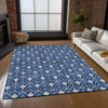 Piper Looms Chantille Geometric ACN927 Navy Machine Washable Area Rug Lifestyle Image Feature