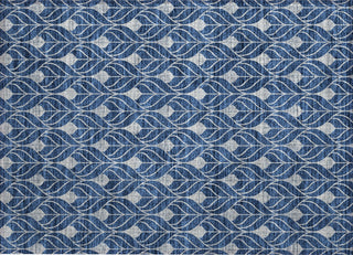 Piper Looms Chantille Geometric ACN927 Navy Machine Washable Area Rug Scatter Main Image