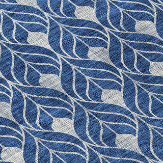 Piper Looms Chantille Geometric ACN927 Navy Machine Washable Area Rug Swatch Image