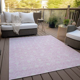 Piper Looms Chantille Geometric ACN927 Pink Machine Washable Area Rug Outdoor Lifestyle Image Feature