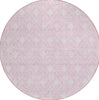 Piper Looms Chantille Geometric ACN927 Pink Machine Washable Area Rug Round Main Image
